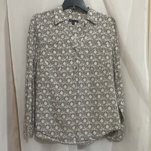 Gap Women’s‎ white long sleeve soft casual dress top Button Pullover Shells